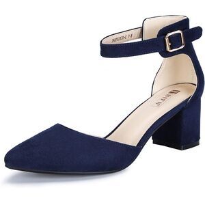 Navy Blue Ankle Strap Heels